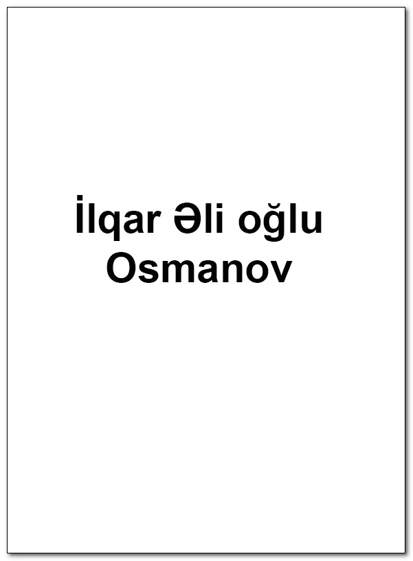 İlqar Əli oğlu Osmanov